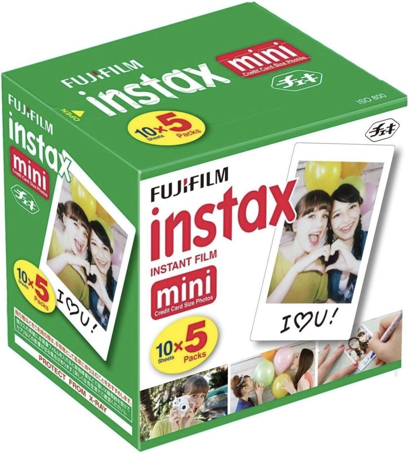 Fujifilm Instax Mini Instant Film, 10 Sheets×5 Pack(Total 50 Shoots) : Electronics