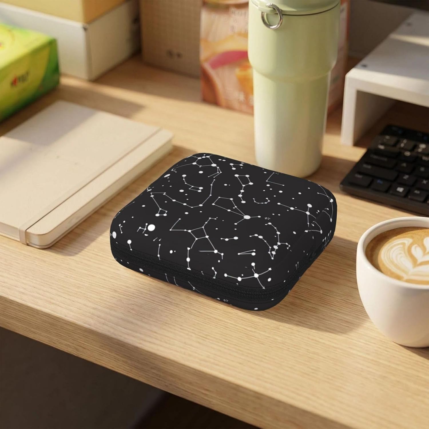 Starry Divination Constellation Print Women Period Bag Sanitary Pouch Portable Pad Pouch Tampon Holder Small Zipper Pouch Storage Bag