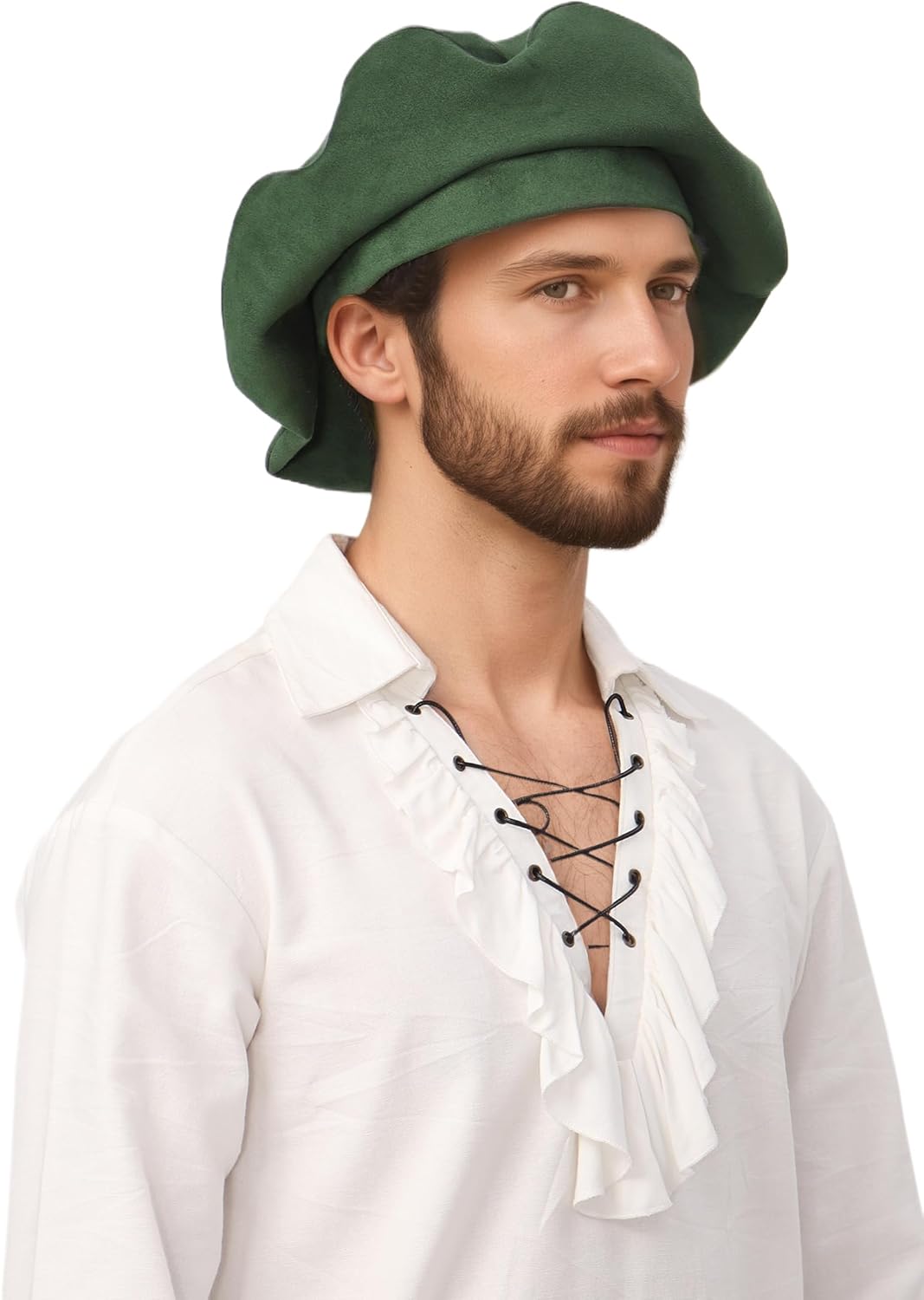 Medieval Tudor Suede Hat Muffin Renaissance Elizabethan Cap Headwear - Image 2