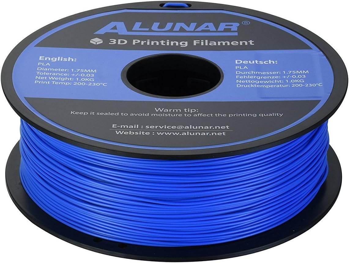 ALUNAR 3D Printer Desktop DIY Prusa I3 Kit 3D Pen 1.75MM PLA Printing Filament (Blue 1KG PLA)
