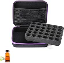 30 Holes Essential Oils Storage Carry Bag Storage Box Bag for Essential Oils Carry Case Portable EVA Essential Oil with Handle for 5 ml, 10 ml, 15 ml Bottles (Purple)