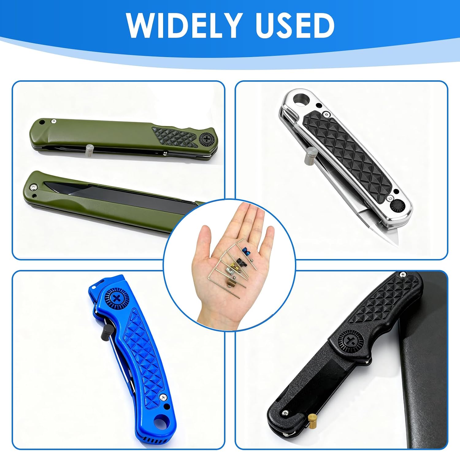 Universal Quick Open Thumb Studs for Folding Knives Compatible with Kwik, Accessories with Hex Wrench for EDC Gear Tool Maintenance, Hardware Parts Kit (Black/Gold/Silver/Blue/RoseGold-5Set) image 5