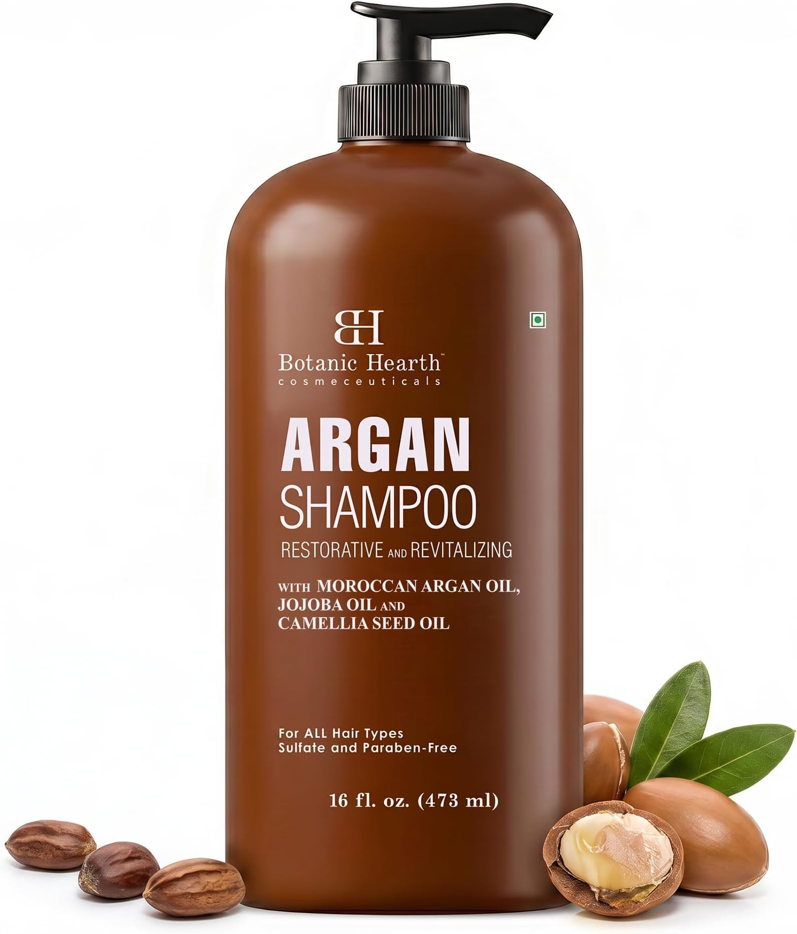 Botanic Hearth Argan Shampoo, Hydrating & Volumizing, Sulfate & Paraben Free, All Hair Types & Color Treated Hair, Men and Women 16 fl oz