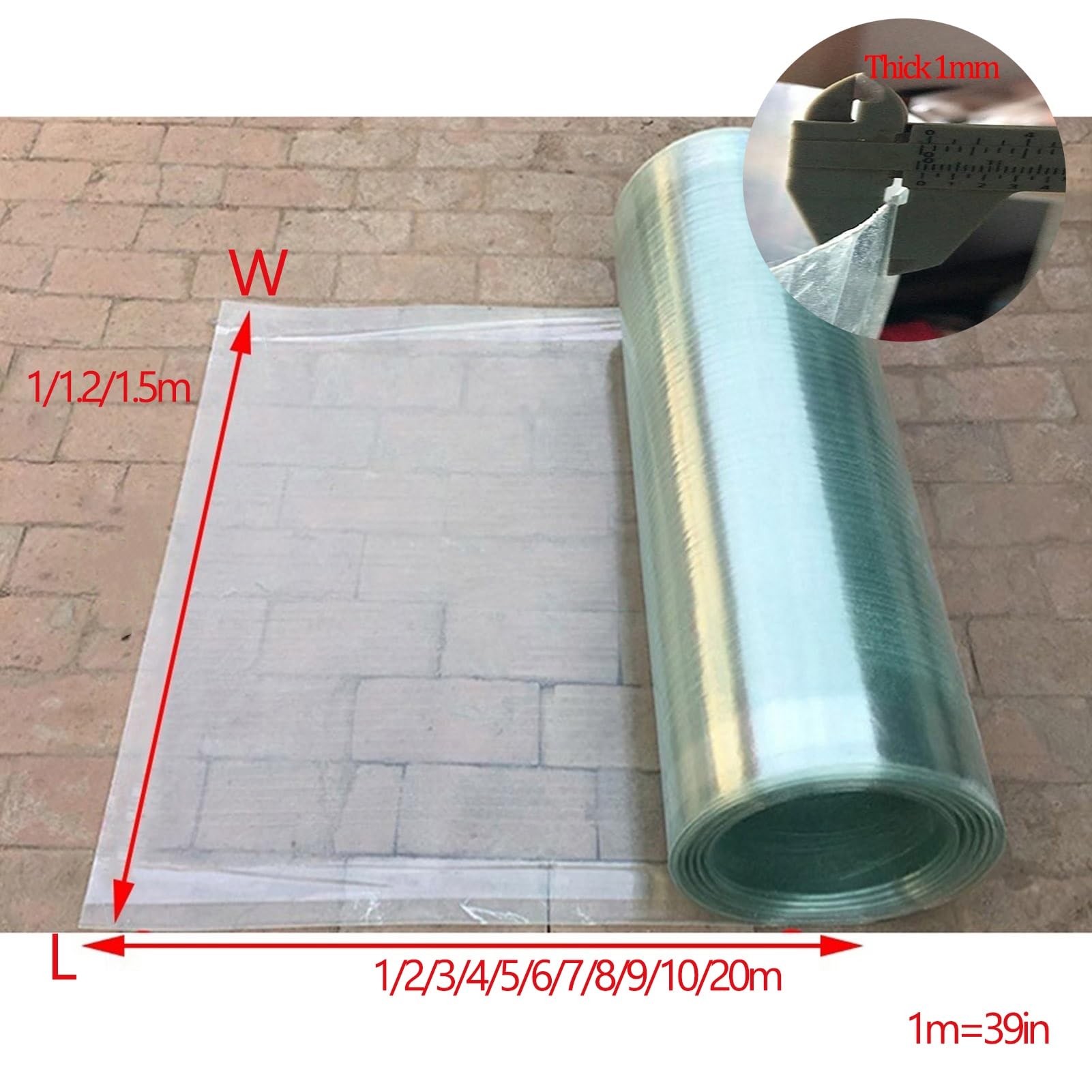 Panele szklarniowe z poliwęglanu, przezroczyste arkusze wymienne na każdą pogodę, łatwe do zginania, 1,2 m x 10 m, osłona oświetlenia dziennego do użytku na zewnątrz