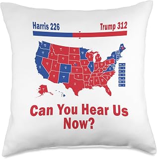 Trump 2024 Winner 312 Electoral Map Can You Hear Us Now? Throw Pillow