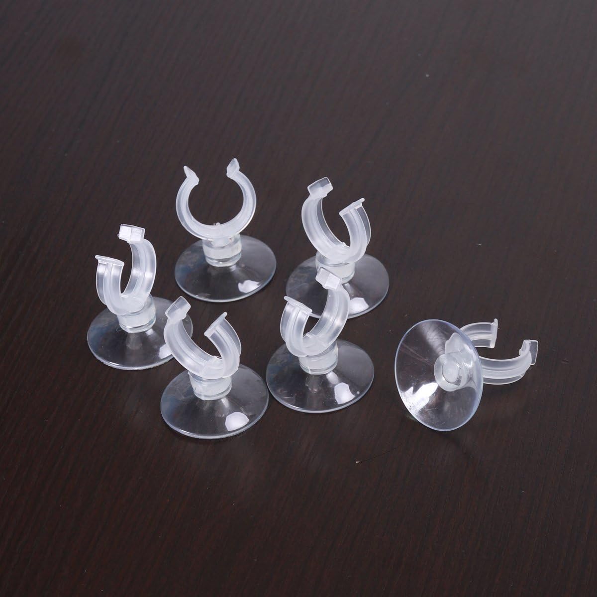 AQUANEAT 6 PCS Suction Cup 3/4" Dia Aquarium Tubing Hose Heater Clips Clamps Holder (6 PCS, Clear)