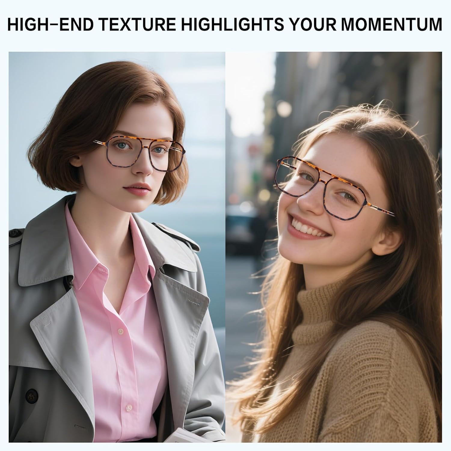 Oversized Square Reading Glasses for Women/Men, Large Aviator Anti Blue Light Reader, Big Frame Anti Glare Eywear - Image 6