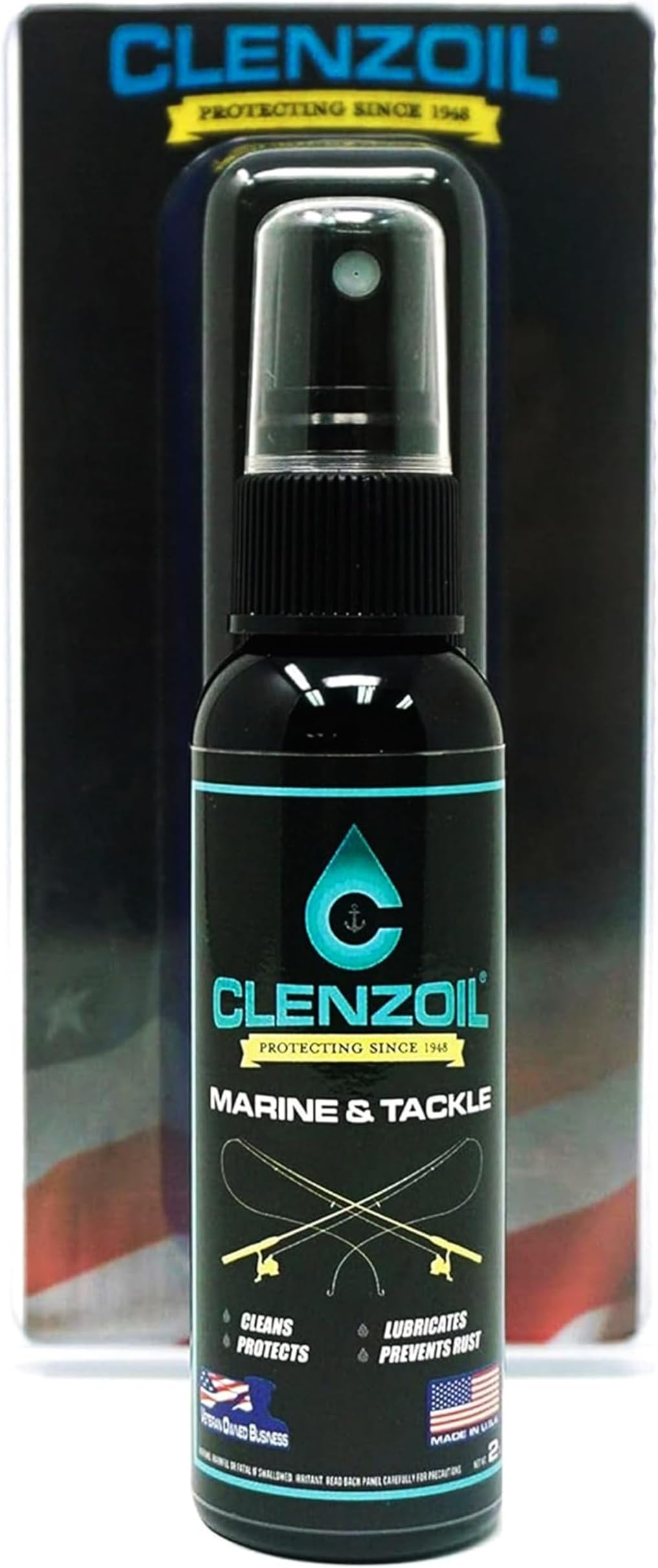 Clenzoil Marine & Tackle - Fishing Gear Oil Lubricant - for Fishing Reels, Boat Motors, Downriggers & More - Easily Oil Applicator - 2 oz Pump Sprayer