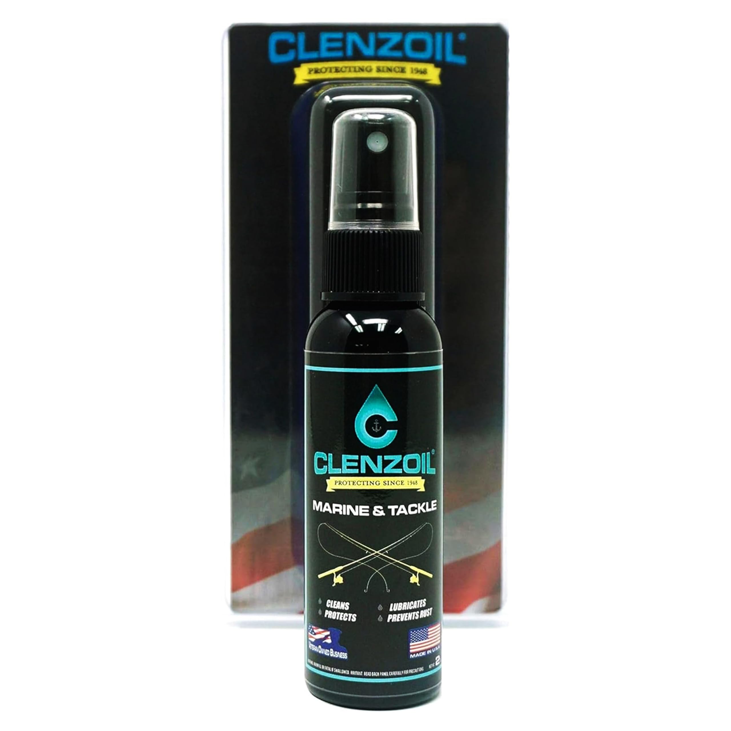 CLENZOIL Marine & Tackle - Fishing Gear Oil Lubricant - for Fish Care Reels, Boat Motors, Downriggers & More - Easily Oils Applicator