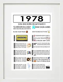 Any Year, Any Age Personalised Day You Were Born Celebration Birthday Memories Print Gift Keepsake Print Poster 1963
