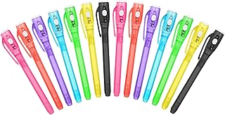 OFFCUP Boligrafo tinta invisível, 14 unidades lápis de espião com luz UV, Boli mágico, adequado para escrever mensagens...