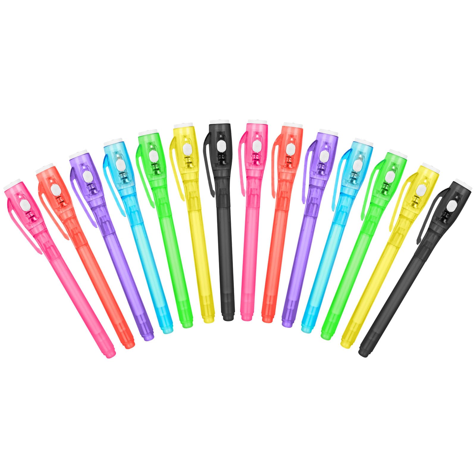 OFFCUP Invisible Ink Pen, 14pcs Spy Pen with UV Light, Magic Marker Pens with UV Light for Kids Spy Pens Invisible Ink