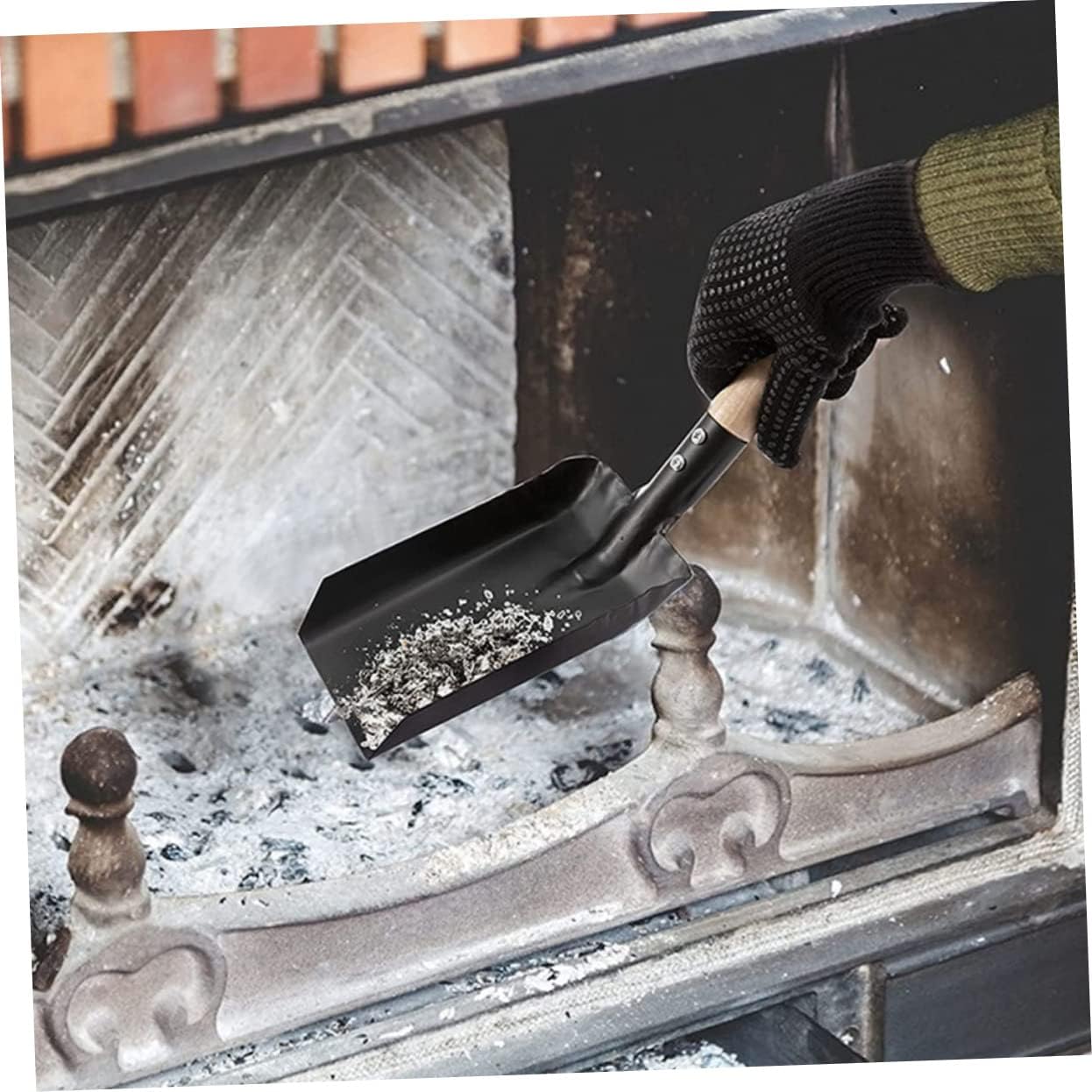 Ciieeo Essential Fireplace Tools Broom Shovel Chimney Brush Gloves Heavy Duty Cleaning Kit Stove Sweep Kit