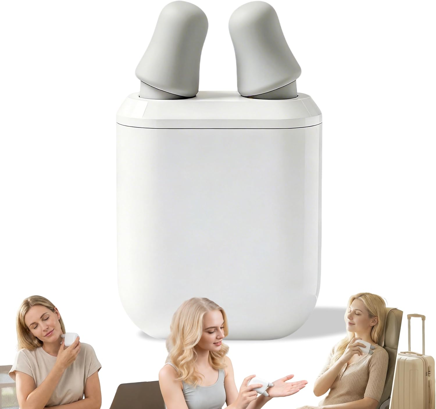 Travel Massager, Mini Finger-Kneading Massage Tool, Portable Handheld Electric Massager for Neck Hands & Wrist, Travel Essentials Stress Relief Tool, 3-Speed Silent Wellness Gift for Traveling