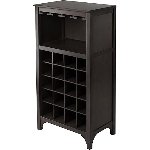 Winsome Ancona Wine Storage, Dark Espresso