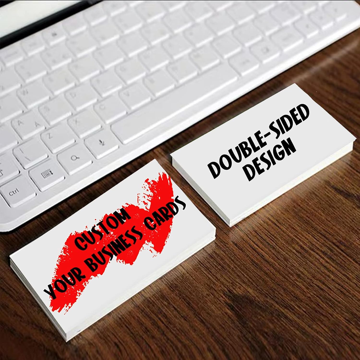 Custom Business Cards with Logo - Personalized Double Sided Printing Business Card, 300GSM Coated Paper Text & Photo Card for Professional Networking 100pcs - Image 5