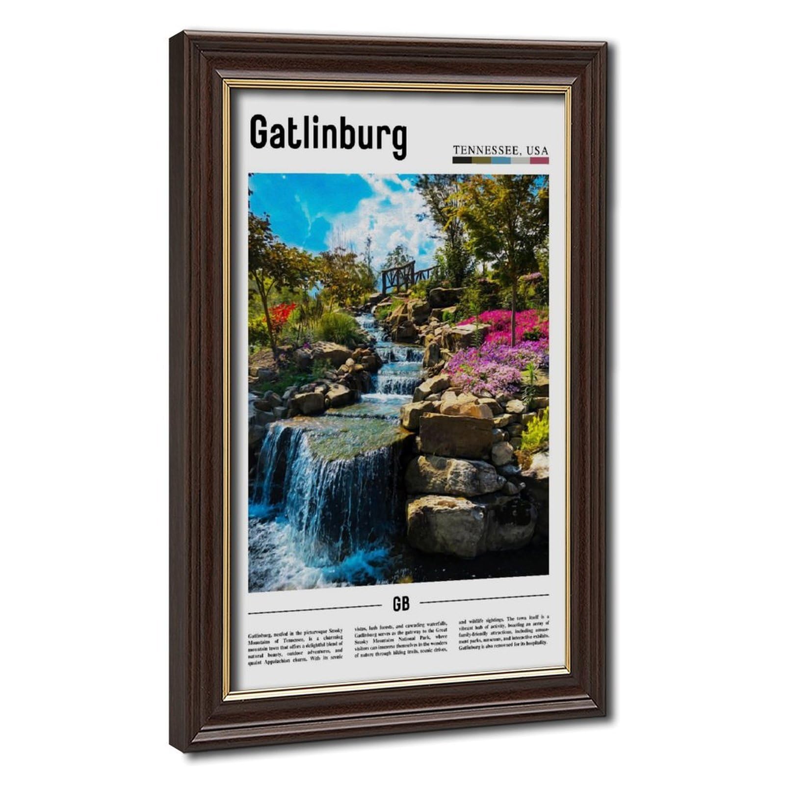 Wcyb Mokume Gane Frame Gatlinburg Tennessee The United States Of America Landscape Travel Prints Posters Canvas Deco Paintings Wall Art For Office Living Room Hangable Frame
