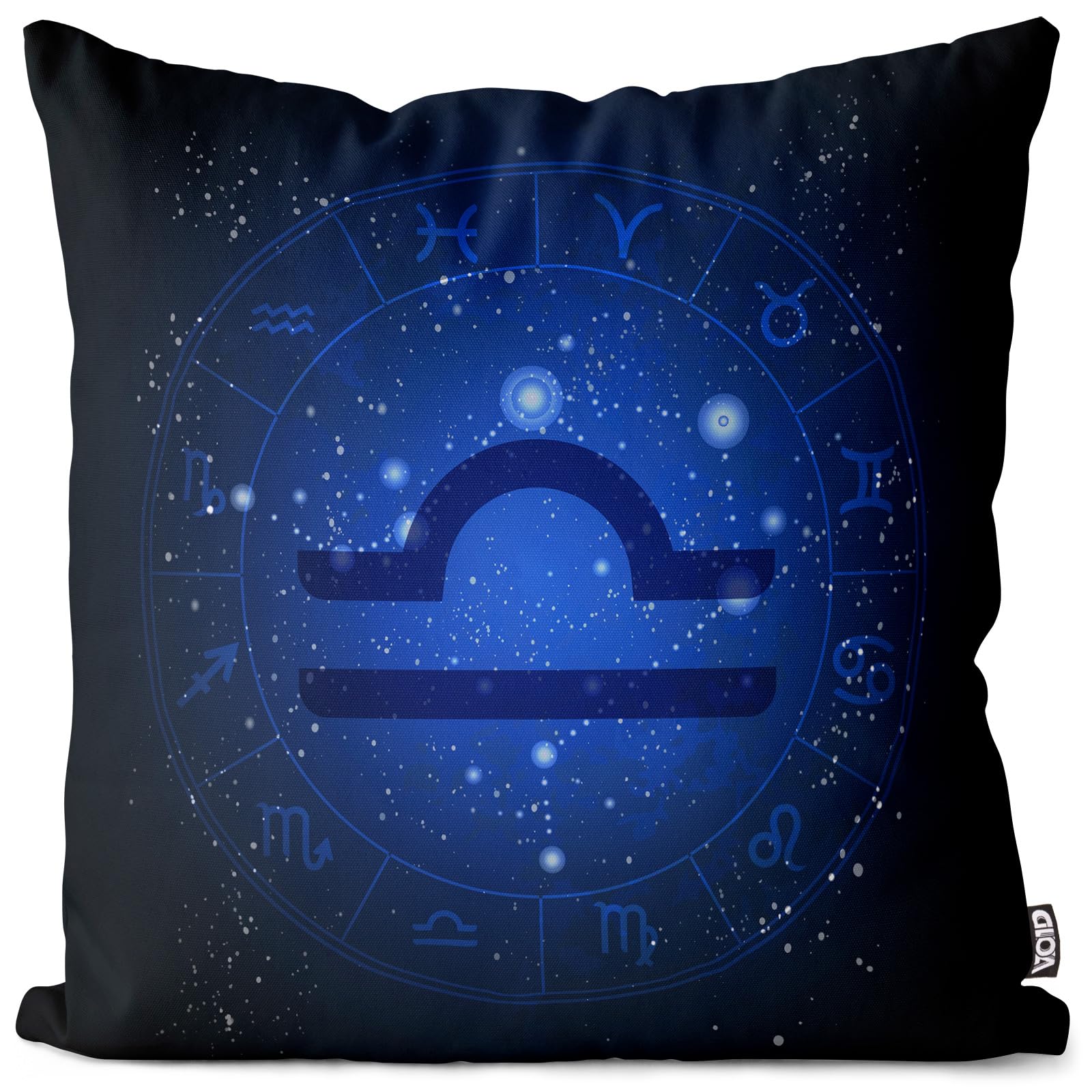 VOID Poszewka na poduszkę ze znakiem zodiaku, astrologia, poliester, wodoodporna, do użytku na zewnątrz, wymiary poduszki: 80 x 80 cm