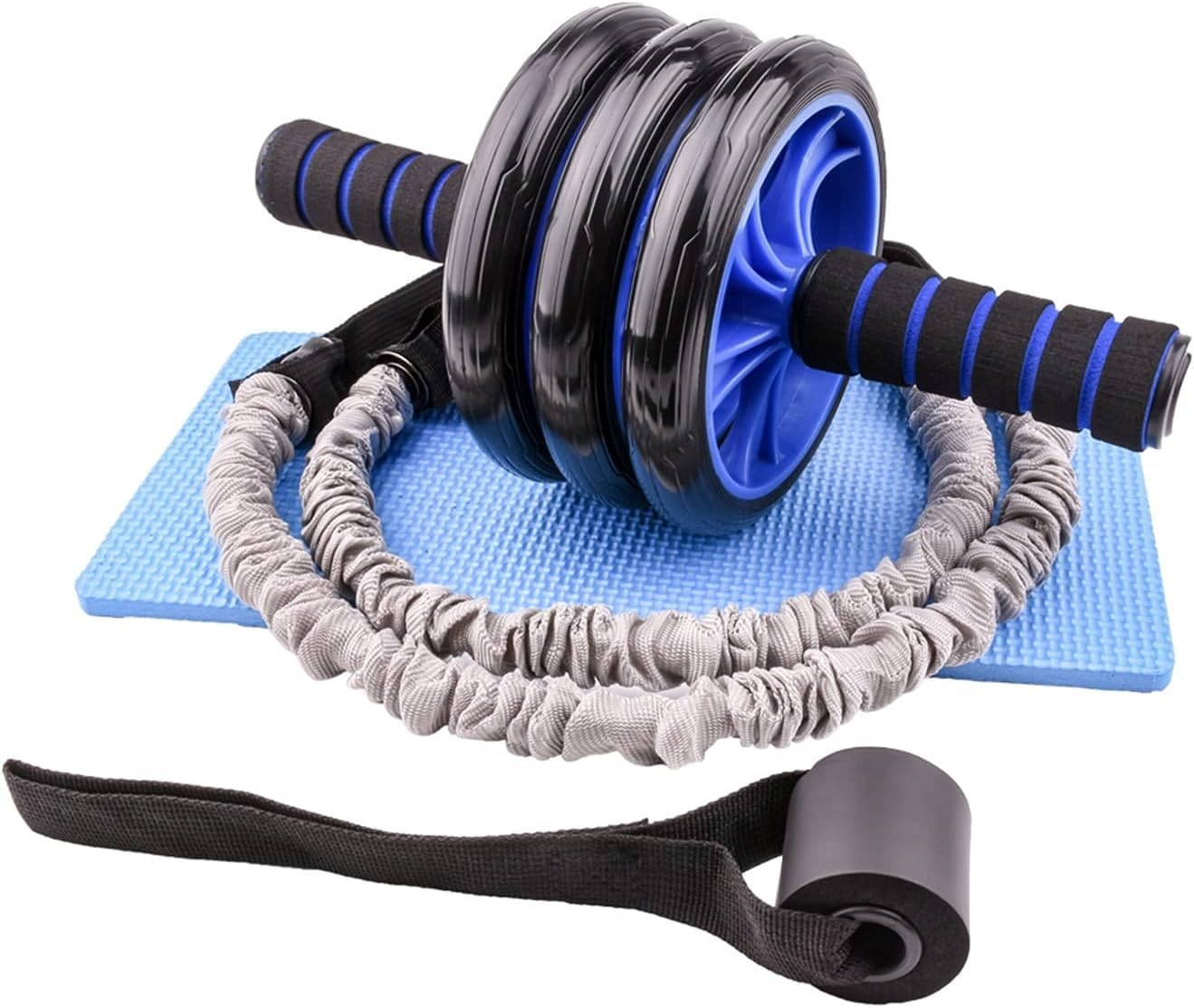 Bauchrad-Übungsroller mit Widerstandsbändern, Trainingsgerät für Kernfitness, bestes Bauchtraining