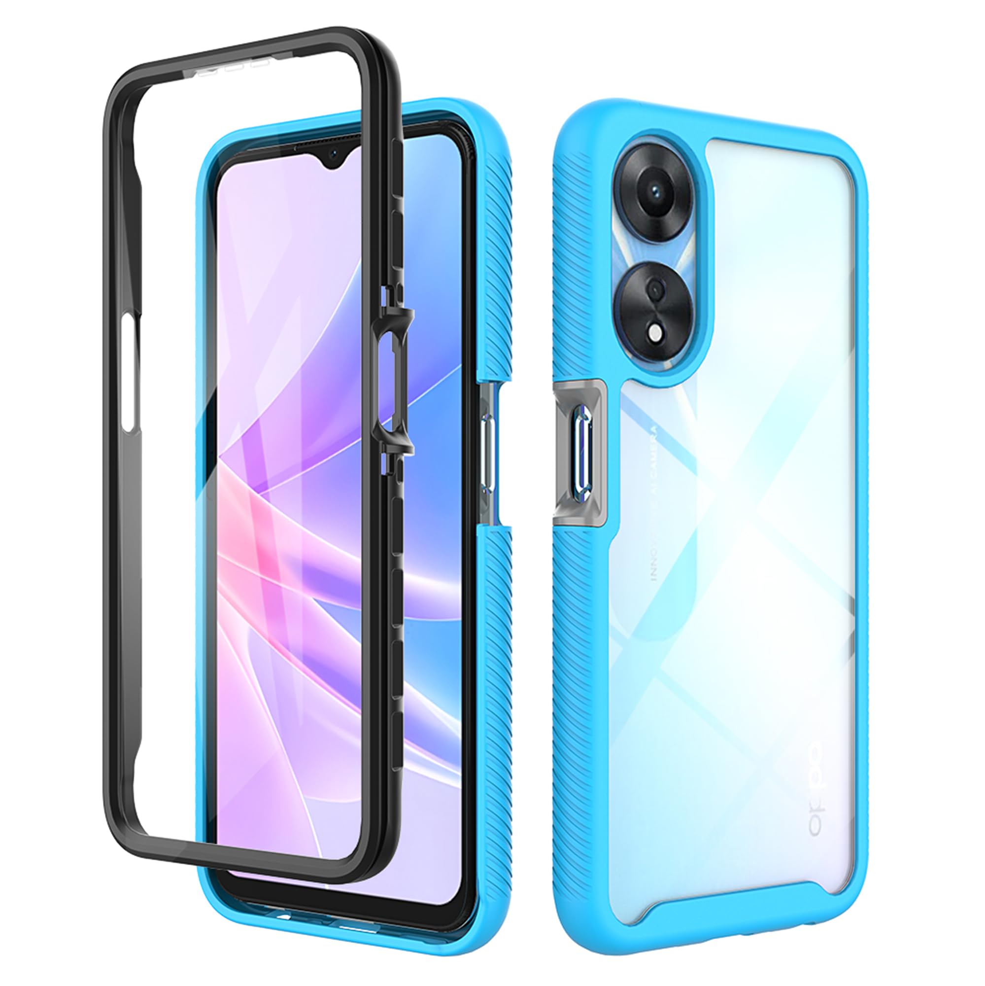 Cover HGJTF Per Oppo A78 5G - Silicone Morbido Nero Con Fantasia Stellata - Antiurto
