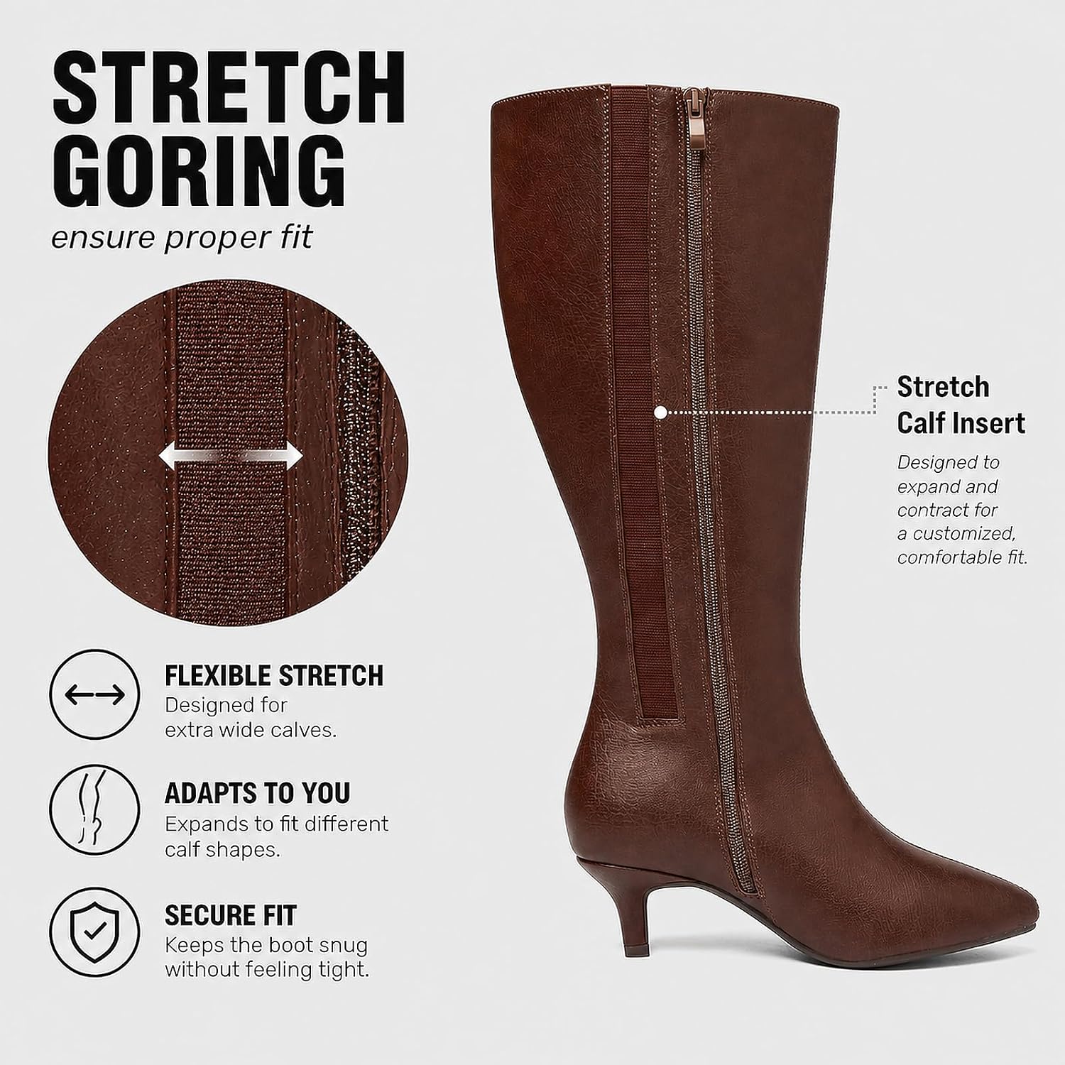 Ruiee Women's Extra Wide Calf Knee High Boots. image 5