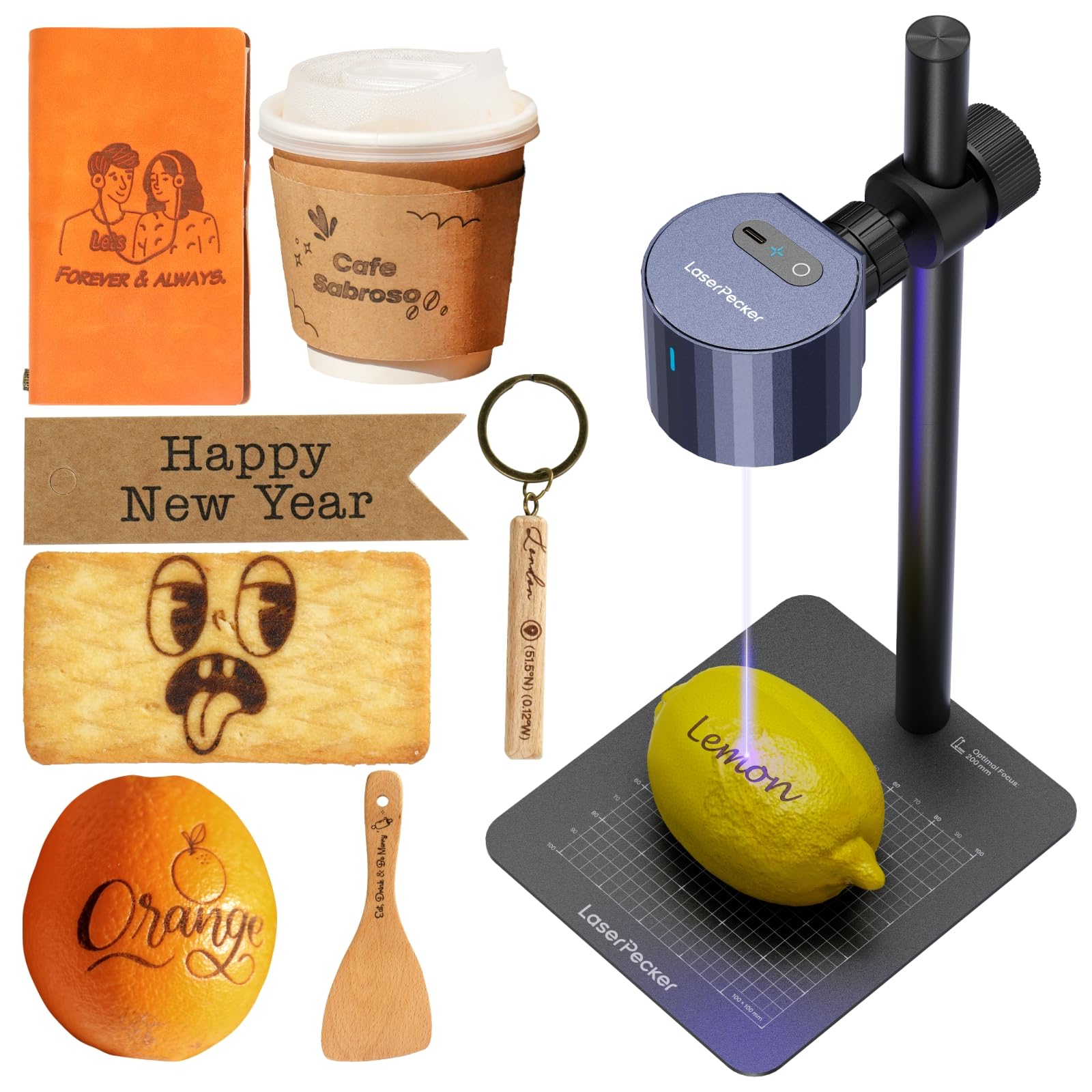 LaserPecker LP1 Plus graveur laser portable à diode 455 nm | 455 nm, format portable, débutants, bois, papier, plus de 100 matériaux, DIY, personnalisation, extérieur, marchés