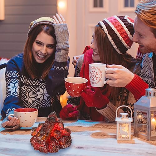 Miniatura 2 de Fogata falsa LED de simulación de llama de carbón, lámpara LED de carbón, lámpara de fuego falsa 3D, troncos de chimenea falsos realistas