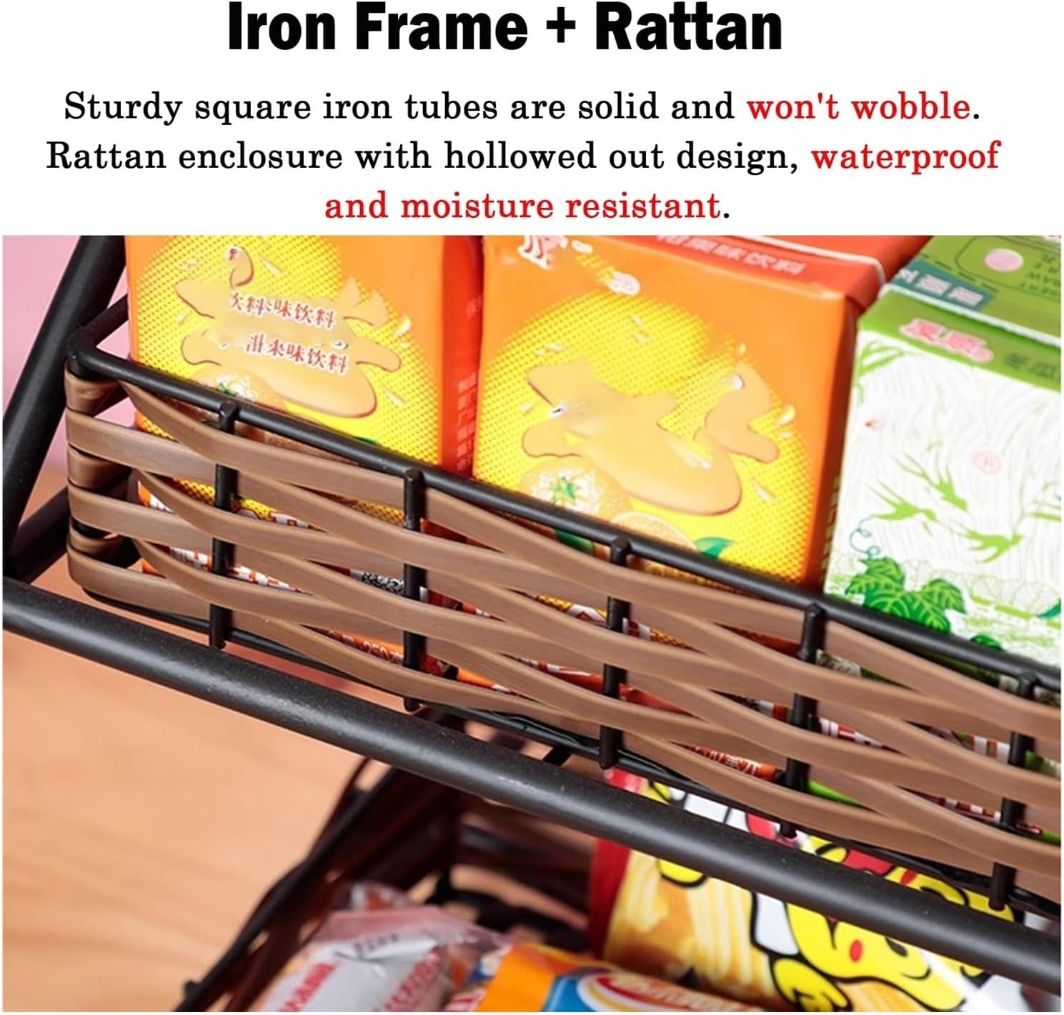 Bakery Display Rack for Countertops, Small Supermarket Food Organizer Rack for Snack Cans/Fruit Veggies, Food Baskets for Bar/Gameroom/Party(3-Tiers)