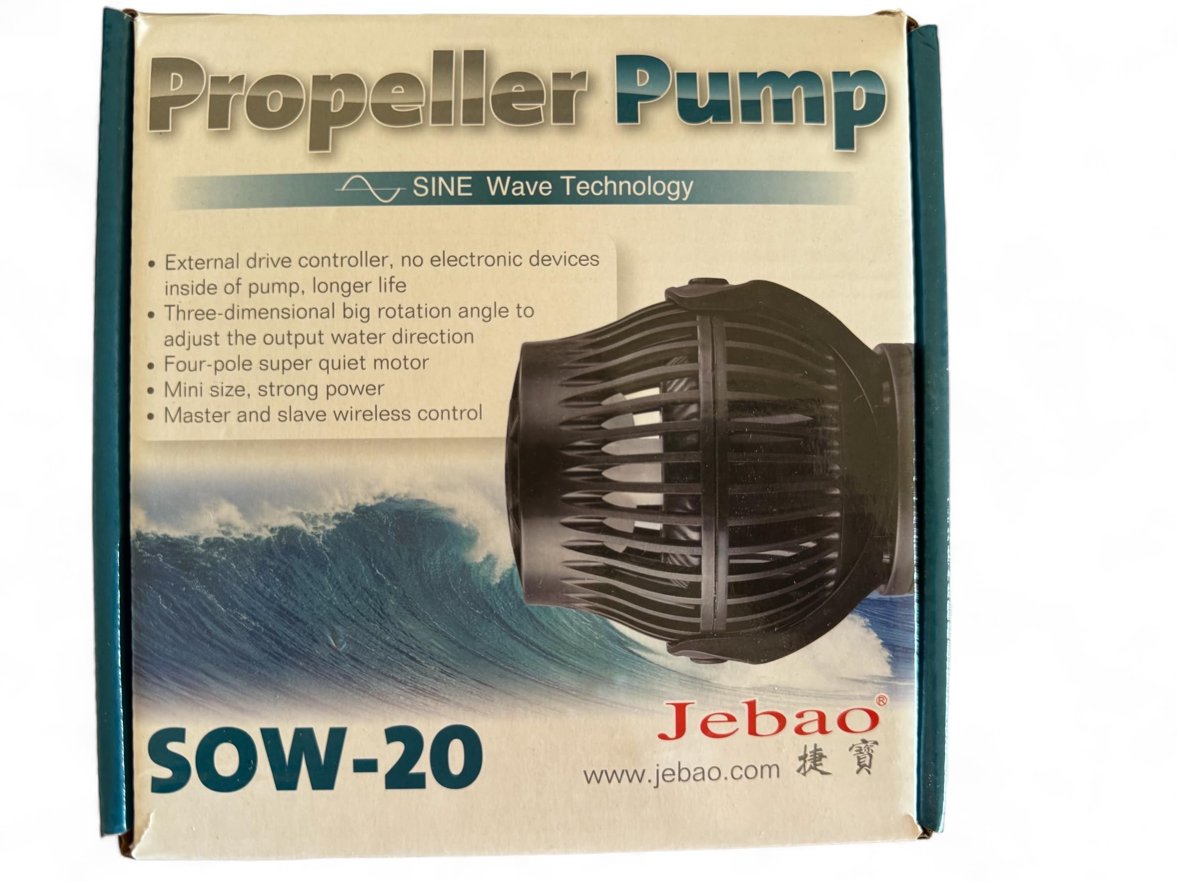 Bomba de agua para acuario SOW-20 Jebao de circulación potente, silenciosa, controlable (de 1700 a 20000 l/h)