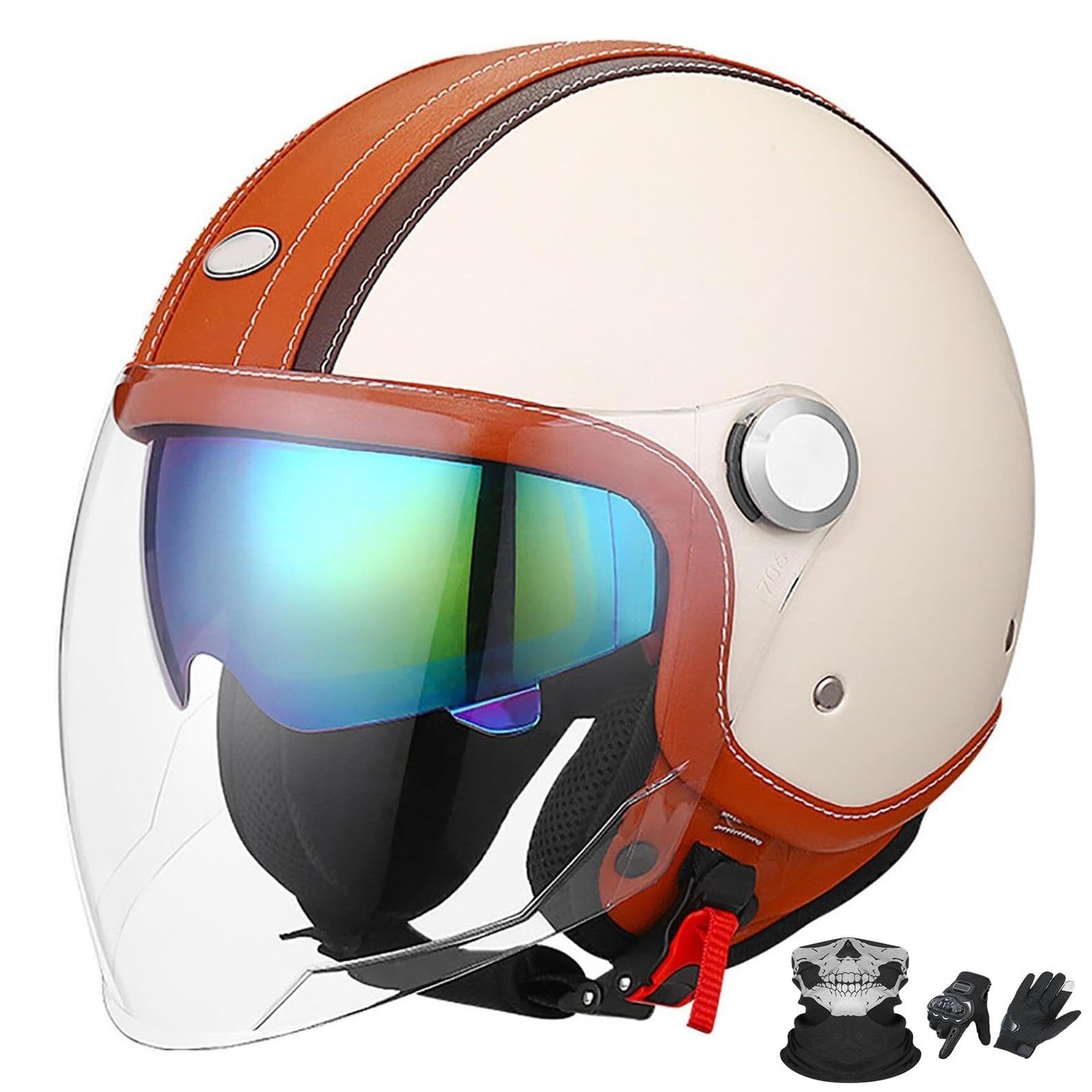 Retro Kask Motocyklowy Otwarty, Heritage z Blendą ECE 2206