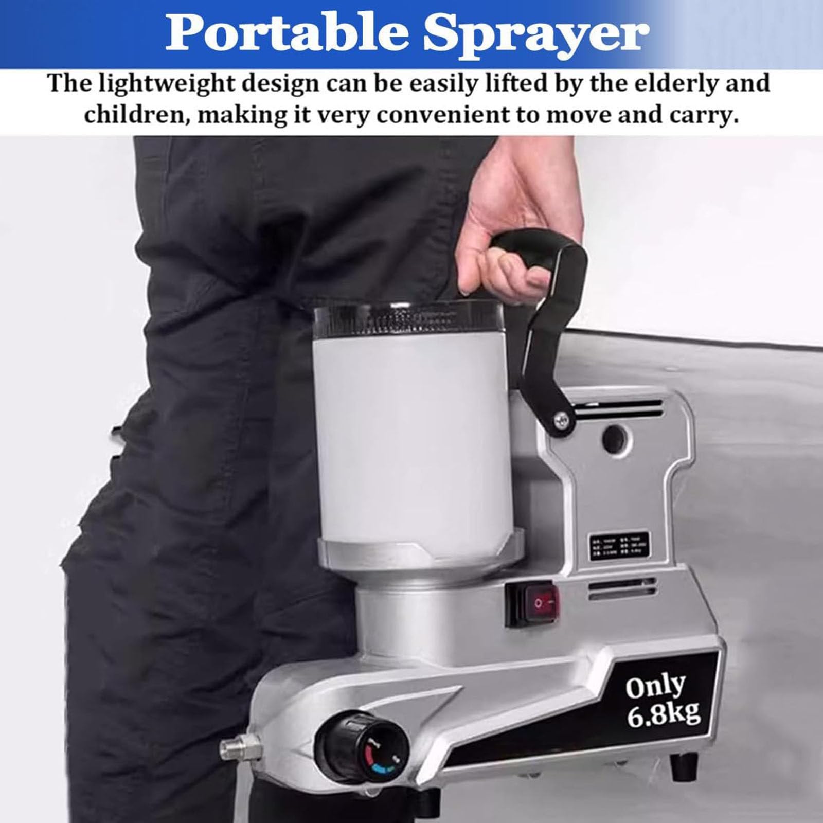 MáQuina Pulverizadora De Pintura Sin Aire De Alta PresióN 1600w, MáQuina De PulverizacióN De Pintura De Alta PresióN De 2L, Flujo De 2,5l/Min,Para Pintar Muebles De Bricolaje,220V