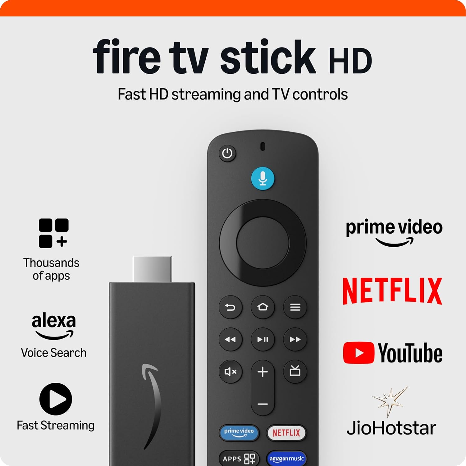 Amazon Fire TV Stick HD (newest model), Alexa Voice Remote with TV power & volume controls, full HD streaming device Amazon Fire TV Stick HD (newest model), Alexa Voice Remote with TV power & volume controls, full HD streaming device