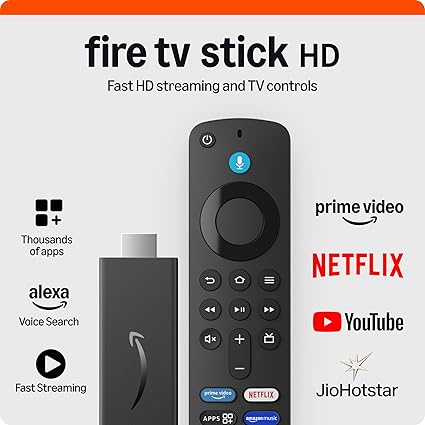 Amazon Fire TV Stick HD (newest model), Alexa Voice Remote with TV power & volume controls, full HD streaming device