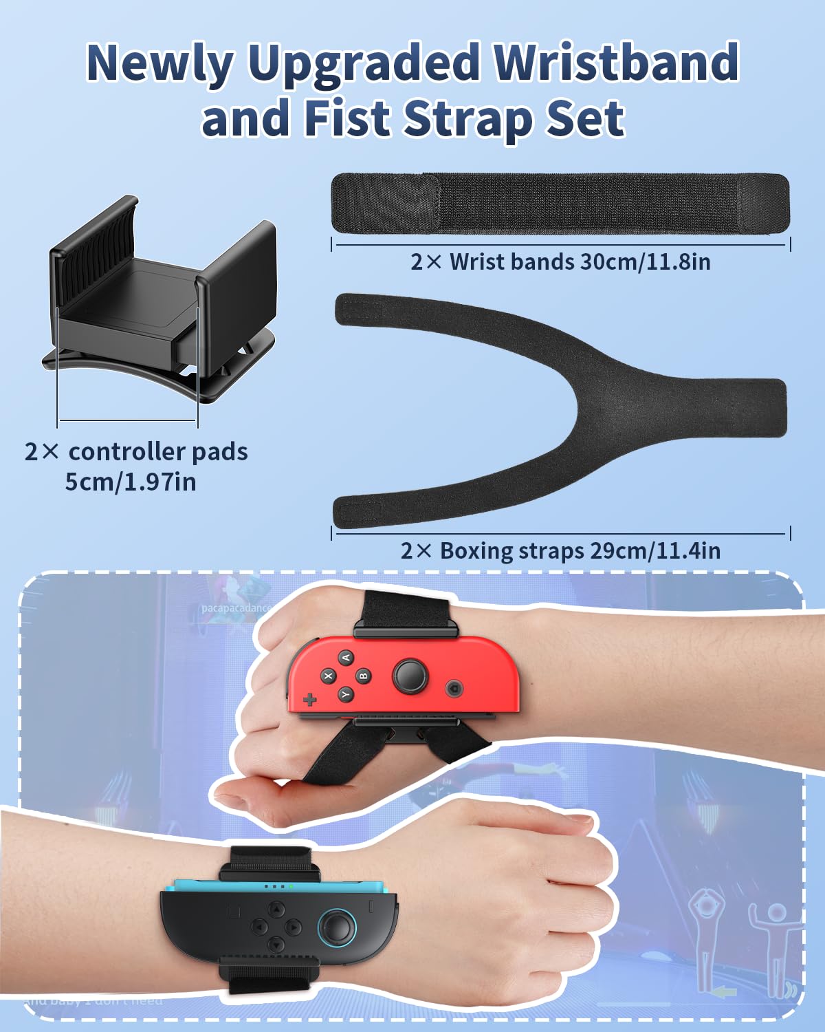 Correa de muñeca 6 en 1 para Switch Just Dance 2025 2024 2023 2022 2021, pulsera de diseño de boxeo para Nintendo Switch, juegos deportivos para Zumba Burn It Up, Joypad ajustable para Switch & Switch