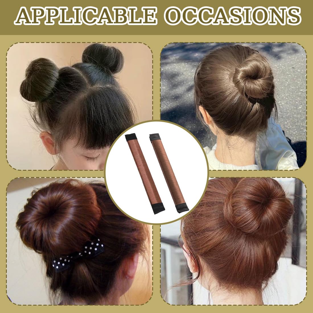 2 Pezzi Chignon per Ciambella, Chignon Facile Per Capelli Chignon Bun Maker, Fashion Hair Styling Clip Hairstyle DIY Tool per Ragazza Donne,accessori capelli,French Twist Accessori Capelli
