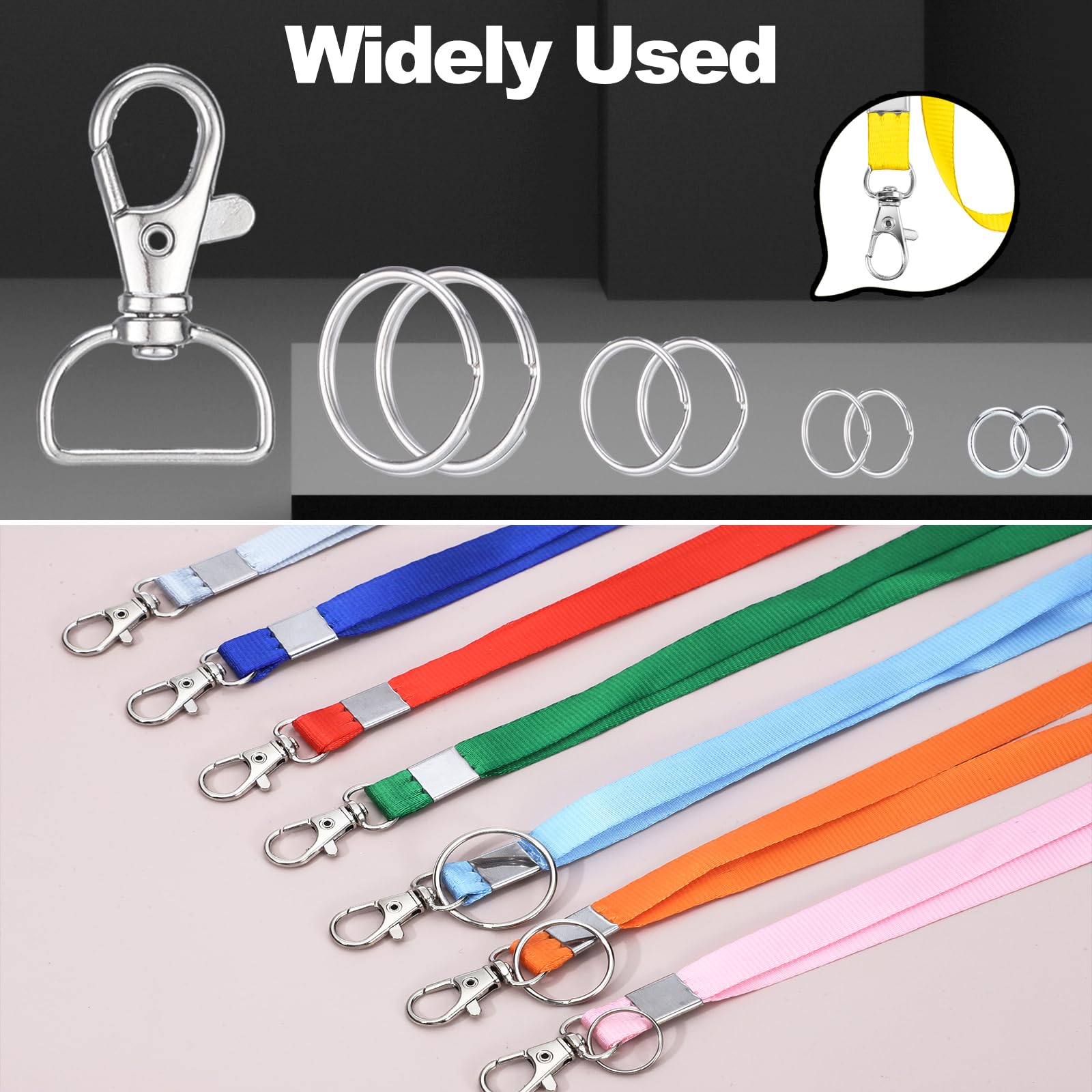 BESARME 460PCS Keychain Making Kit, Key Chain Clips with Key Rings Bulk, Metal Lobster Claw Clasp, Swivel Snap Hook, Jumprings & Extender Chain for Crafts, DIY Keychain Accessories Supplies - Image 6