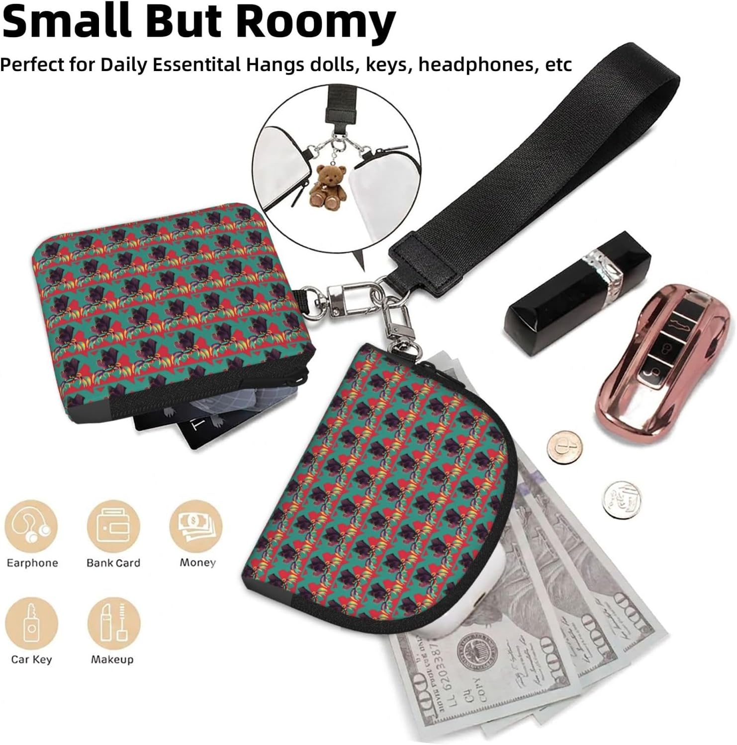 Moose Print Portable Wrist Strap Lightweight Outdoor Sports Bag Running Cycling Hiking image 4