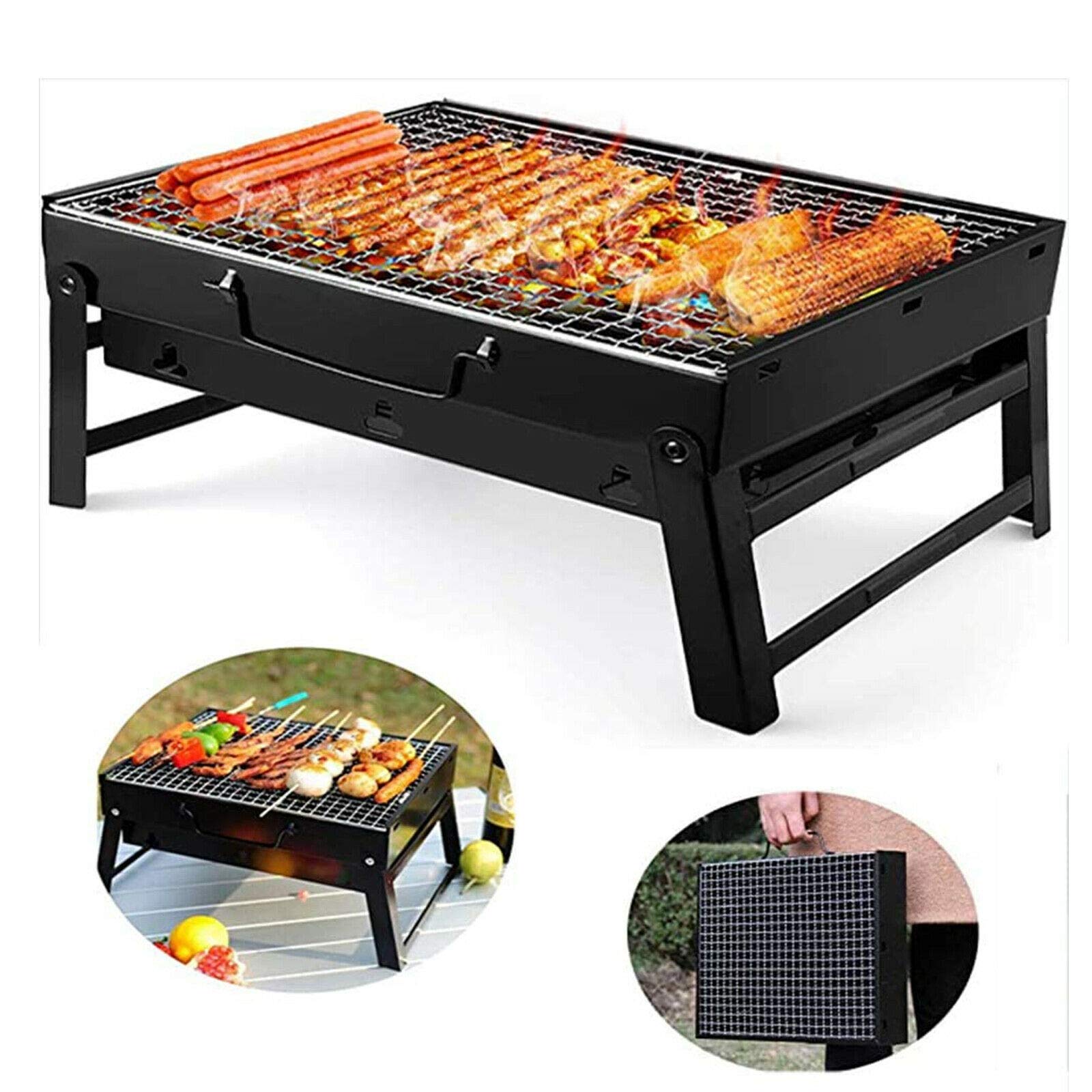 Charcoal Grill Portable Folding BBQ Barbecue Grill, Barbecue Tool Kits