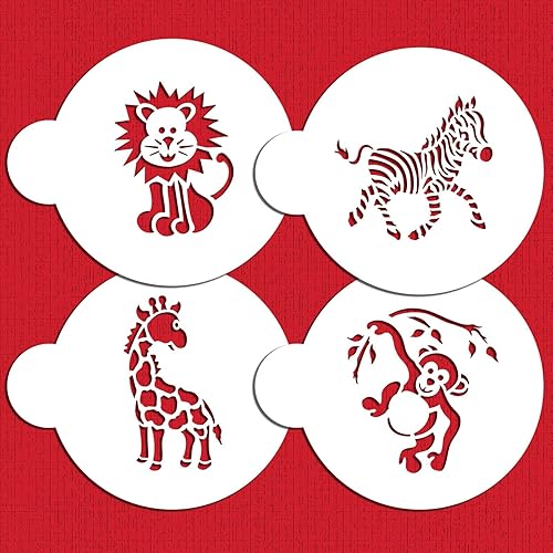 Miniatura 2 de Designer Stencils Jungle Animals Galleta, beigesemitransparente, se adapta a círculo de 3 pulgadas