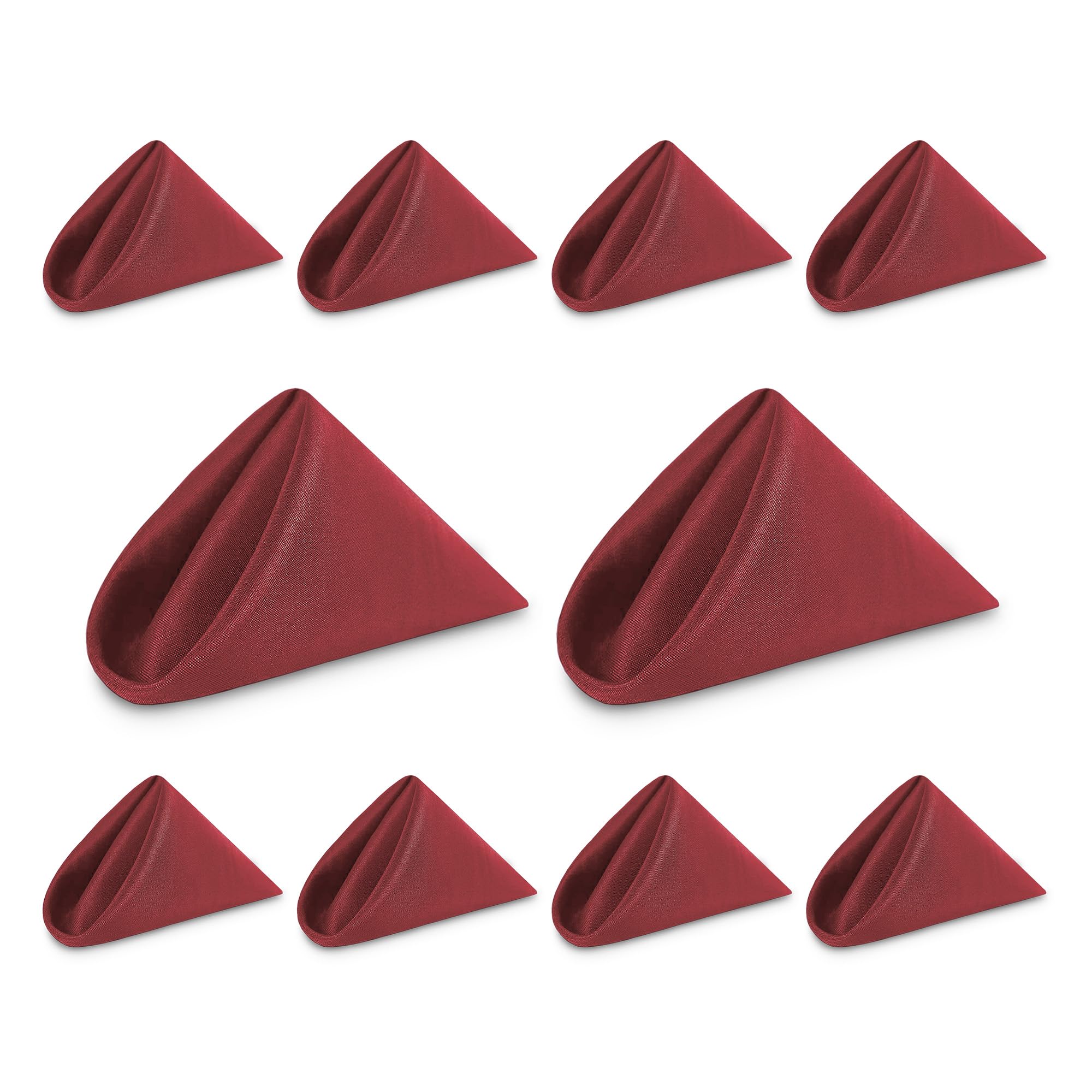 WedDecor Reusable 50cm x 50cm Fabric Claret Dinner Napkins – Polyester Table Napkins with Hemmed Edges, Easy-Care, Washable for Weddings, Banquets, Parties & Home Use, 10pcs — image 1