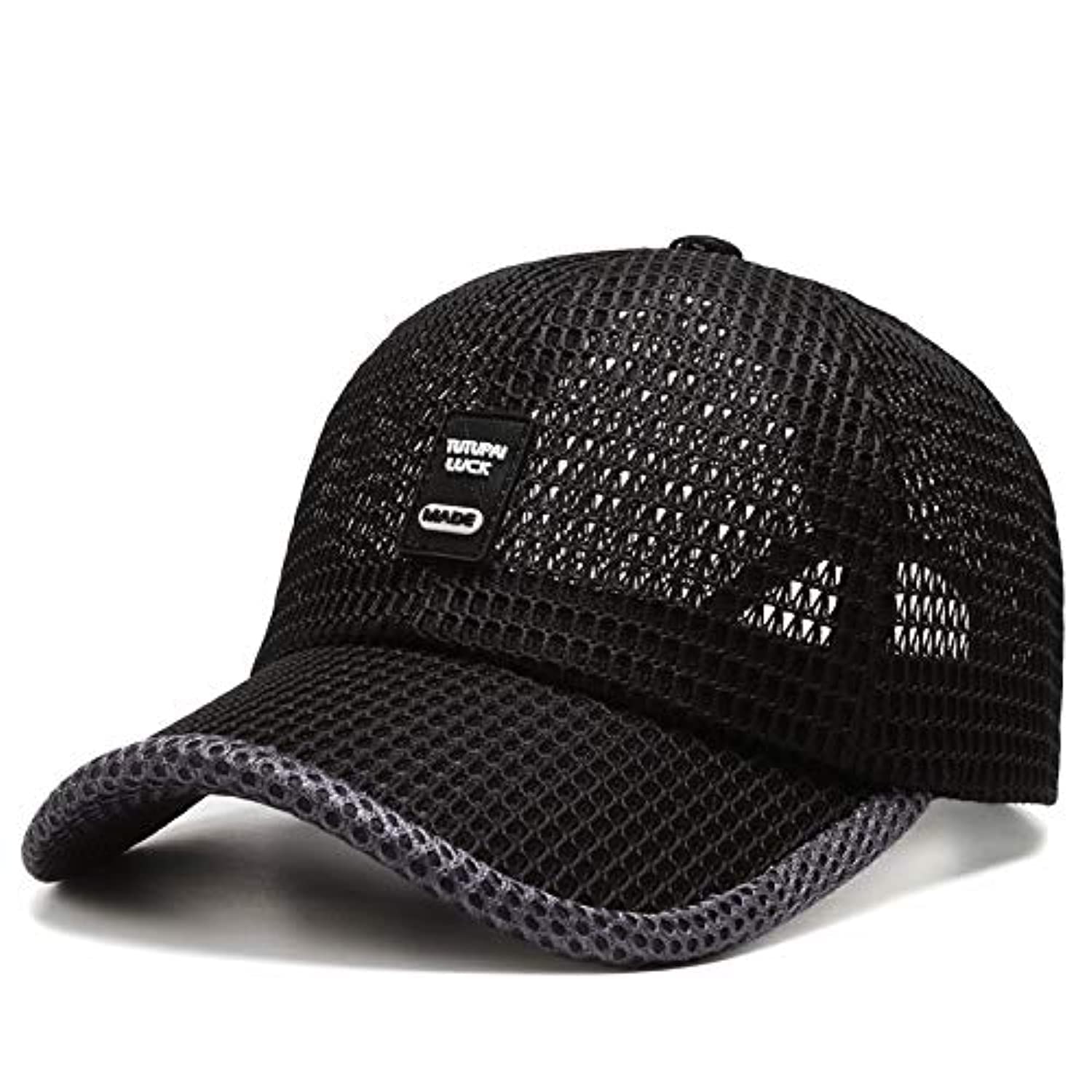 CGTHCUSummer Mesh Baseball Cap Trucker Mesh Hat Baseball Cap for Men Women Outdoor Sports, Black, One size