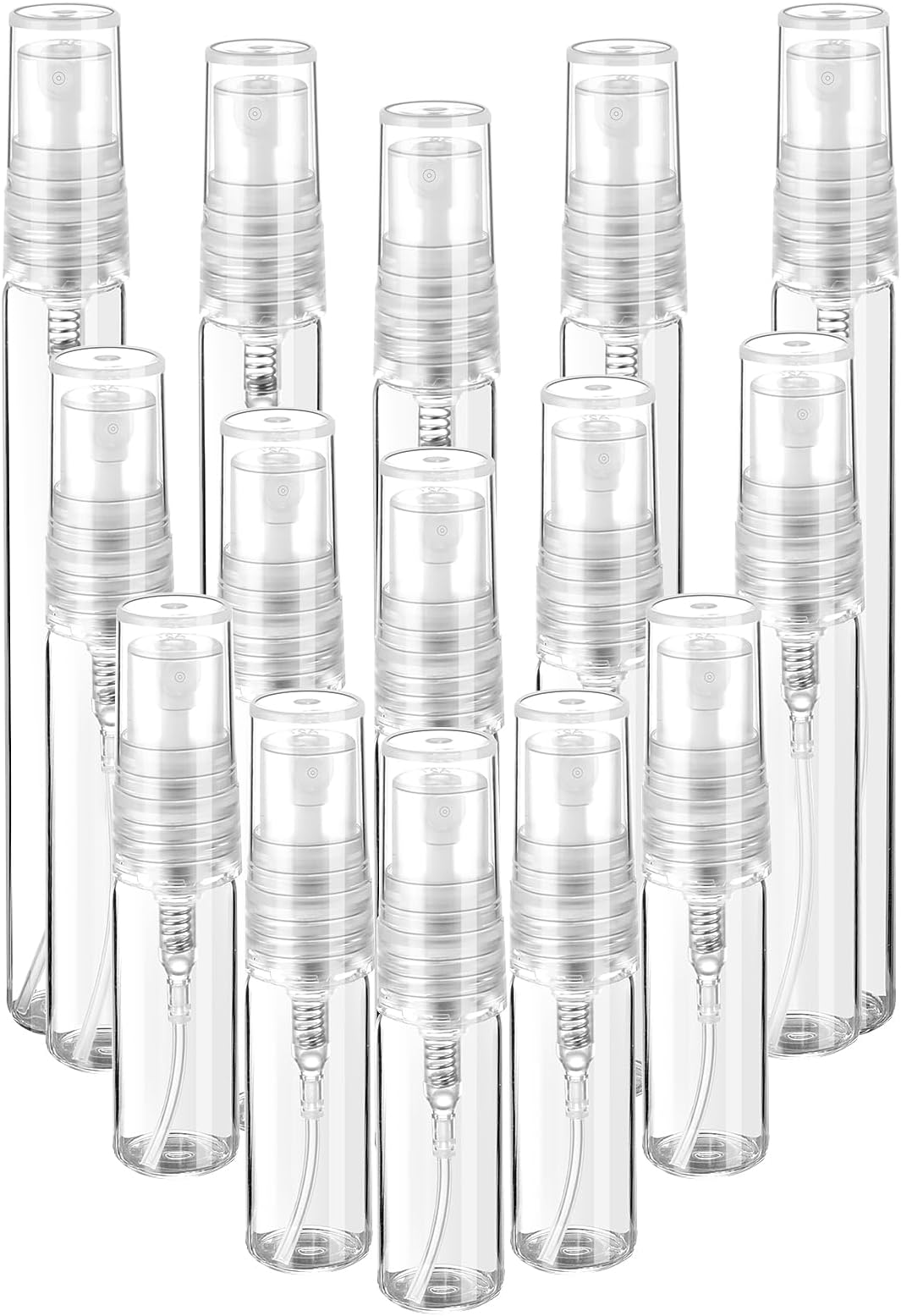 15 Pack Mini Spray Bottle, 3ml/5ml/10ml Fine Mist Plastic Spray Bottles, Refillable Atomizer Bottle for Perfume Small Empty Sample Containers Portable Travel Size Bottle