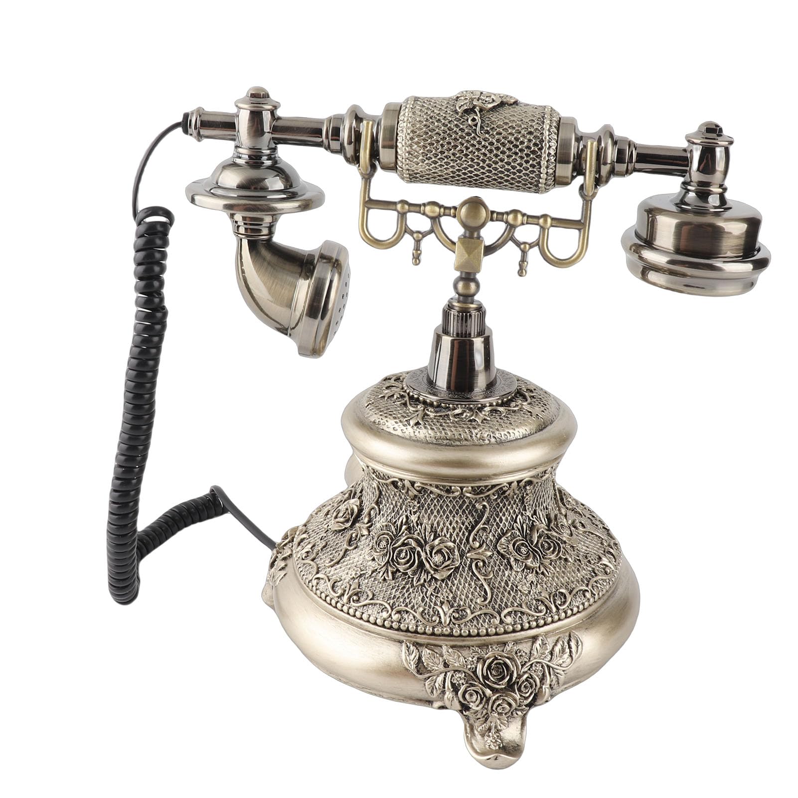 MS - 5700D Telefono fisso in stile retrò UE, per casa e ufficio, telefono da scrivania con identificazione chiamante e registro chiamate, composizione automatica via IP, calendario
