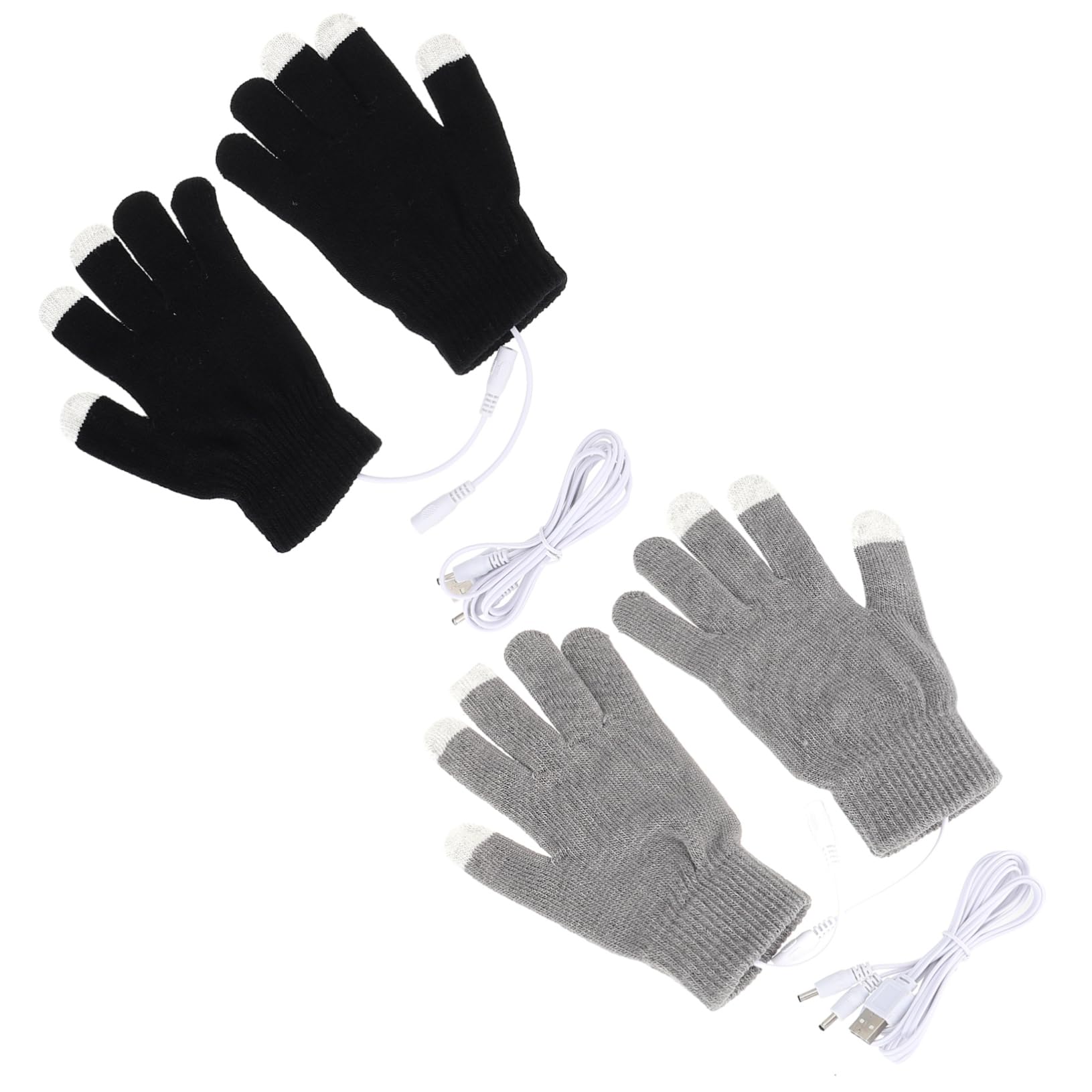 SUPVOX 2Pairs USB Heated Gloves Touchscreen Mitts Winter Warmer for Men Women Portable Lightweight for Use present for Cold Weather
