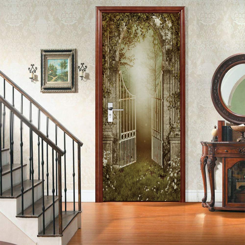 3D Porte Stickers Auto-adhésif Muraux 95x205 Cm, Rameau D