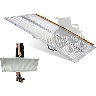Wheelchair Ramp 5FT, gardhom 60" Lx28.3 W Aluminum Portable Folding Handicap Ramp for Home Threshold Doorways Steps Curb Vehicle Entry Scooter Stairs Driveway Vans