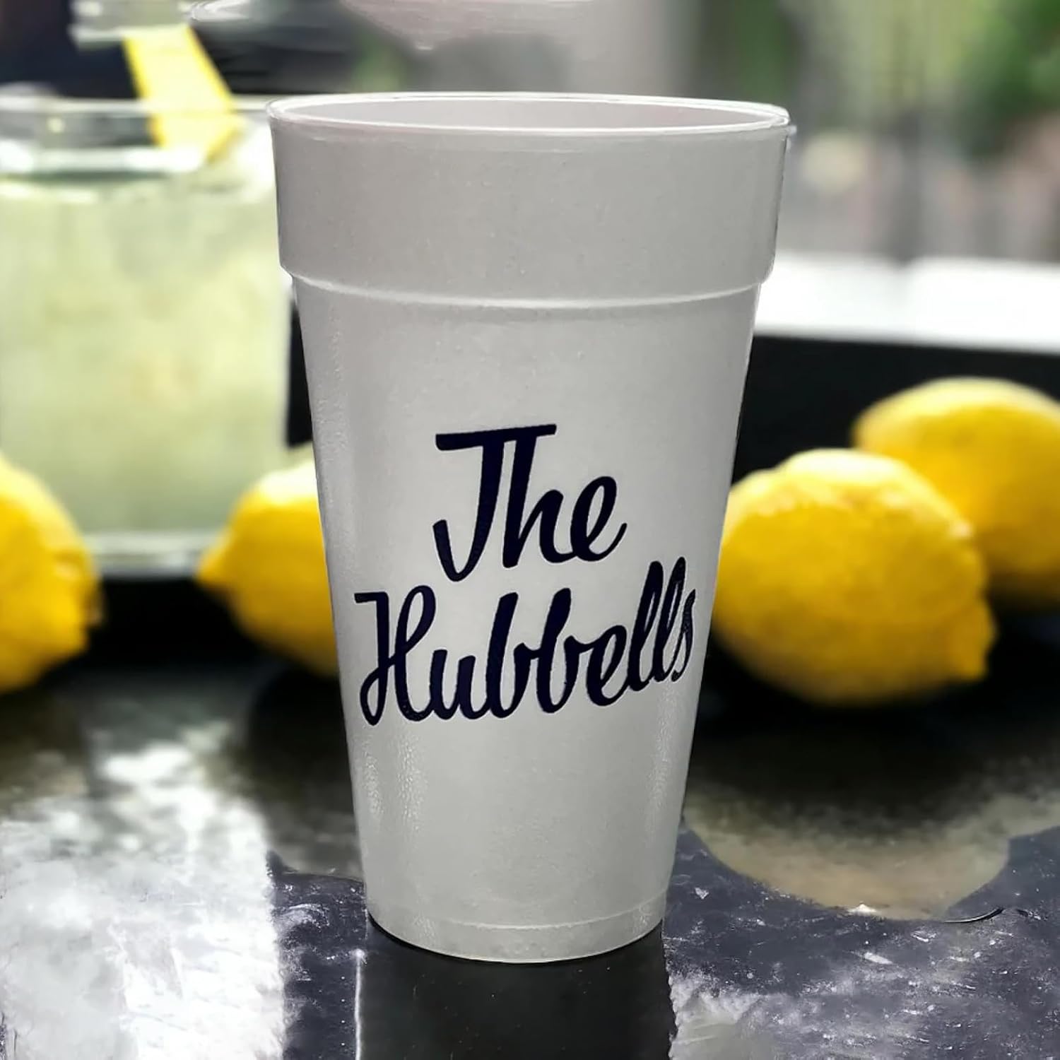 Personalized Styrofoam Cups for Weddings, Birthday Parties, Corporate Events, BBQs, House Warming Gifts and Graduation Foam Cups.