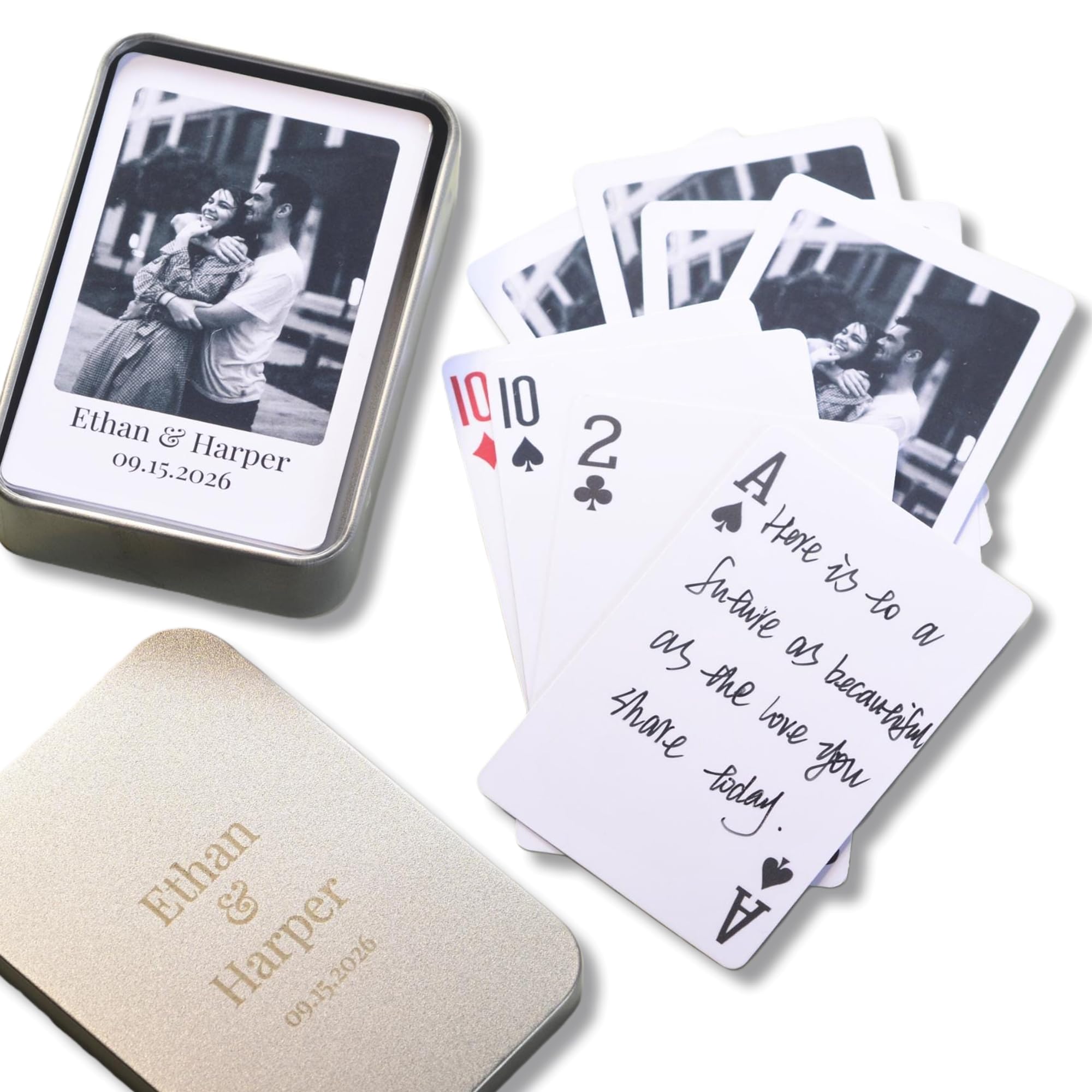 HNARPSLX Custom Photo Playing Cards Wedding Guest Book Alternative Personalised Photo Wedding Book Ideas Wedding Poker Cards Wedding Games