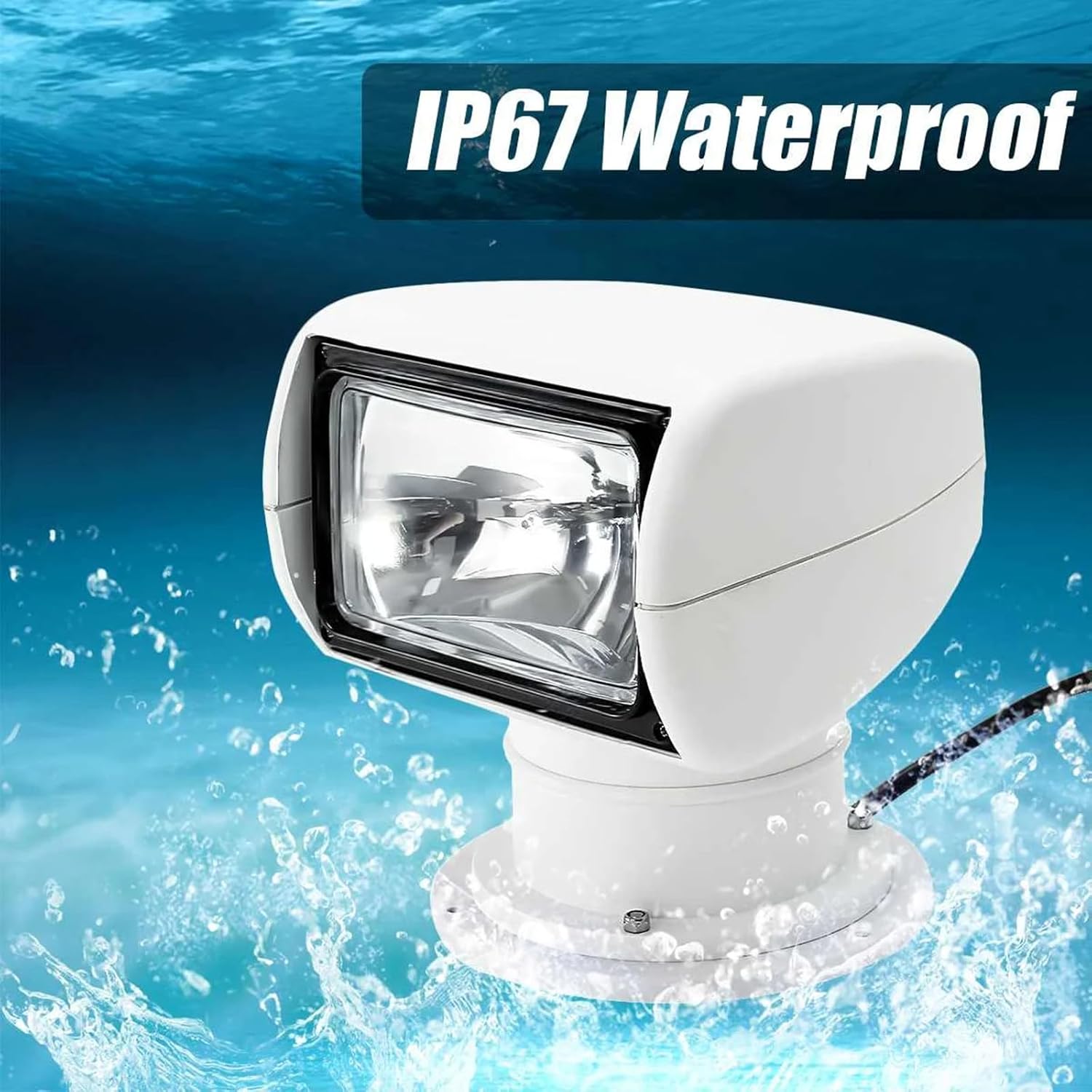 Marine Searchlight, 100W Marine Truck Remote Control Light, 360° Rotating Searchlight Spotlight Searchlight 12V