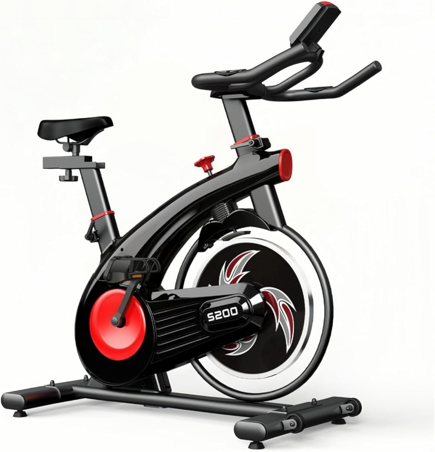 Exercise Bike, Stationary Bikes for Home, Indoor Cycling Bike with Smartphone Mount and Digital Pulse Display, Professional Folding Exercise Bike